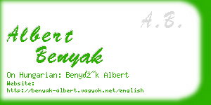 albert benyak business card